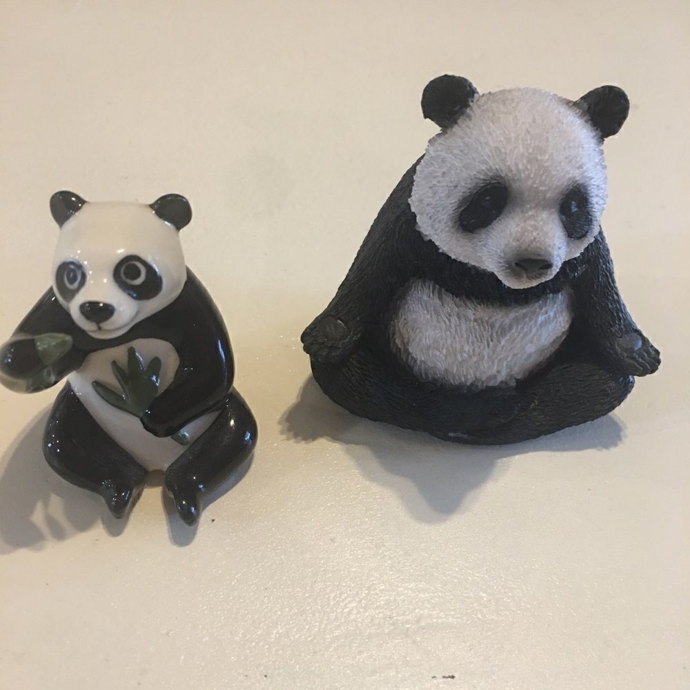 Mini panda bear  collectibles stone